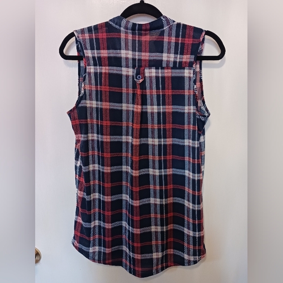 Stella Tweed Ladies L Sleeveless Plaid Summer Top Stretchy - Picture 9 of 10